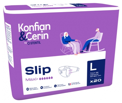 Stentil Konfian & Cerin Slip Maxi+ 20 Changes Complets pour Adultes Taille L