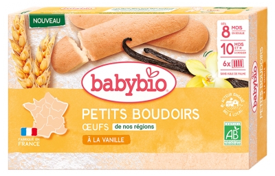 Babybio Petits Boudoirs à la Vanille 10 Mois et + Bio 6 Sachets de 4 Biscuits