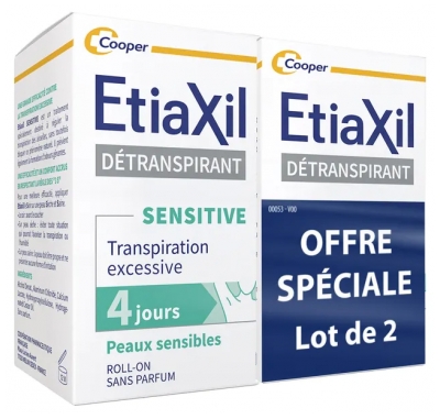 Etiaxil De-Transpirant Underarm Sensitive Skin Roll-On 2 x 15 ml