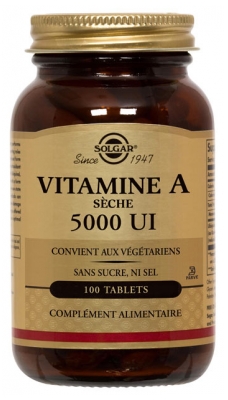 Solgar Suchý vitamín A 5000 IU 100 Tablet