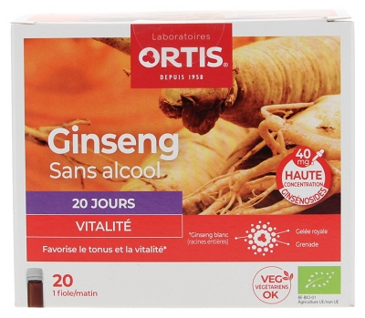 Ortis Vitalität Bio-Ginseng 20 Fläschchen