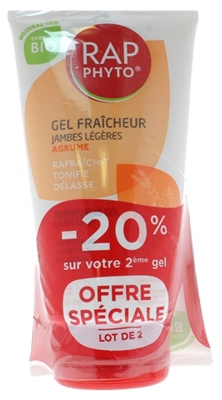 Rap Phyto Gel Fraîcheur Jambes Légères Agrume Bio Lot de 2 x 150 ml