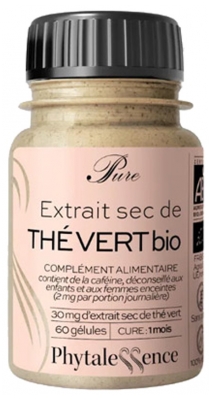 Phytalessence Pure Extrait Sec de Thé Vert Bio 60 Capsule