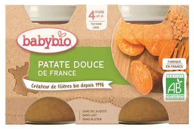 Babybio Patata Dolce 4 Mesi e + Biologica 2 Vasetti da 130 g