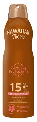 Hawaiian Tropic Hehkuva Aurinkosuoja Kuivaöljysuihke SPF15 177 ml