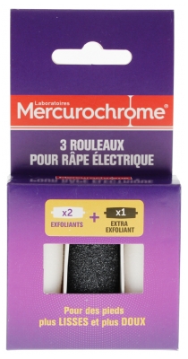 Mercurochrome Electric Rasp Refills Exfoliating Grains Set of 3 Refills