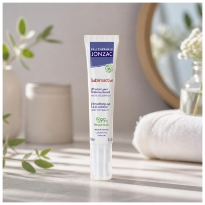 Termalna voda Jonzac Sublimactive Bio Glajilna nega za predel okoli oči in ustnic 15 ml