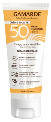 Gamarde Crème Solaire Visage SPF50 Bio 40 ml