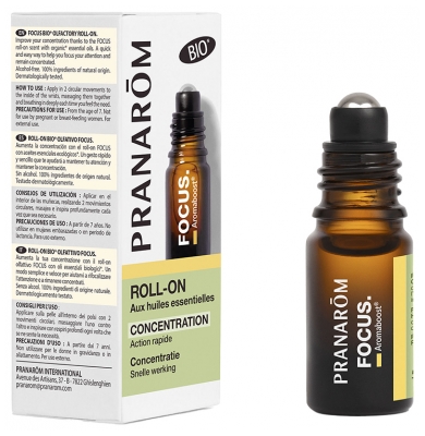 Pranarôm Aromaboost Focus - Concentration Roll-On aux Huiles Essentielles Bio 5 ml