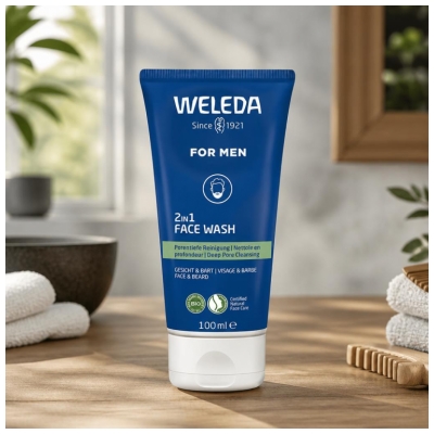 Weleda Homme Gel Nettoyant Visage et Barbe 2en1 100 ml