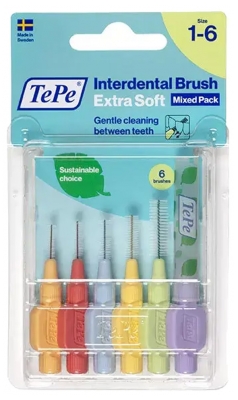 TePe Extraweiche Interdentalbürsten Sortiment Größe 1 bis 6