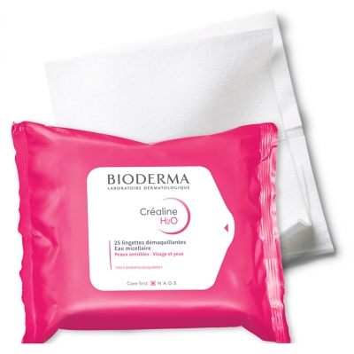 Bioderma Créaline H2O Lingettes Dermatologiques 25 Lingettes