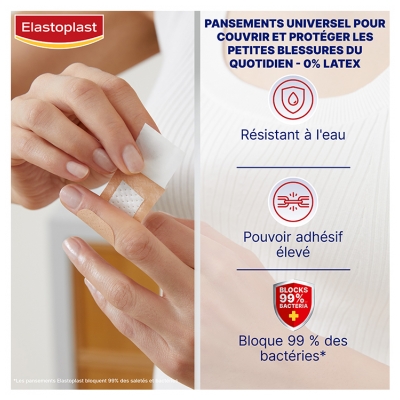 Elastoplast Pansement Universel 10 Bandes de 10 cm x 6 cm