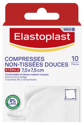 Elastoplast Miękkie Płatki Włókninowe 7,5 cm x 7,5 cm 10 Płatków