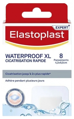 Elastoplast Pansement Waterproof XL Cicatrisation Rapide 8 Pansements