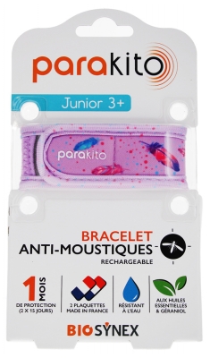 Pulseira Antimosquitos Recarregável Júnior Parakito - Modelo: Penas