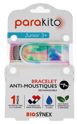 Pulseira Antimosquitos Recarregável Júnior Parakito - Modelo: Amarrar e tingir