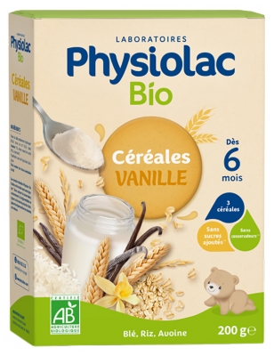 Physiolac Organic Cereals Vanilla From 6 Months 200g