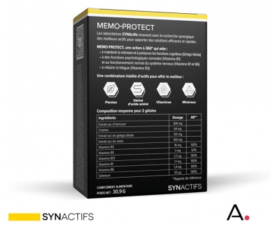 Aragan Synactifs MemoProtect 60 Gélules