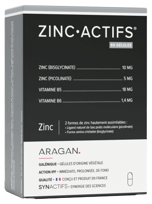Aragan Synactifs SinkkiAktiivit 60 Kapselia
