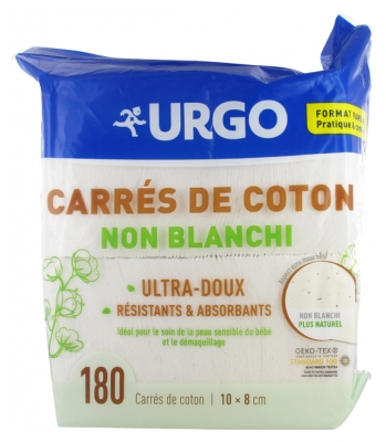 Urgo Carrés de Coton Non Blanchi 10 x 8 cm 180 Carrés