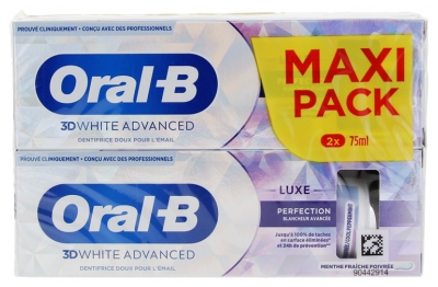 Oral-B 3D White Advanced Dentifricio Luxe Perfection Set di 2 x 75 ml