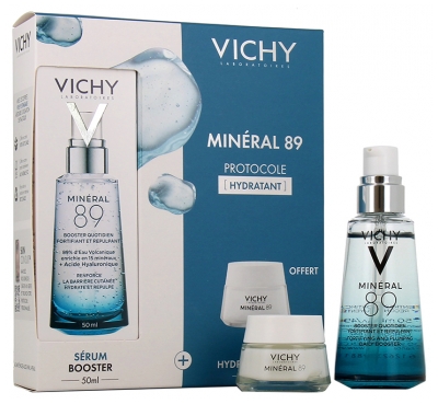 Vichy Minéral 89 Booster Quotidien Fortifiant et Repulpant 50 ml + Crème Boost d'Hydratation 72H 15 ml Offerte