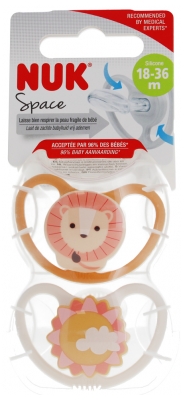 NUK Space 2 Silicone Soothers 18-36 Months