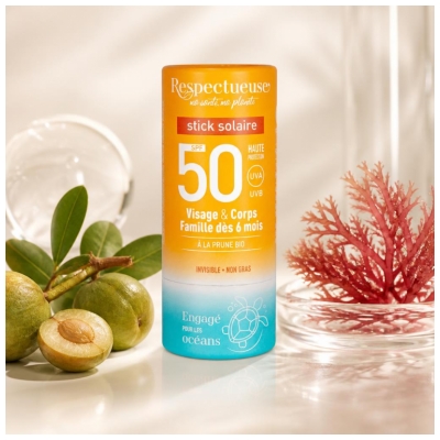 Respectueuse Ochranný krém na slunce ve formě tyčinky SPF50 18 g