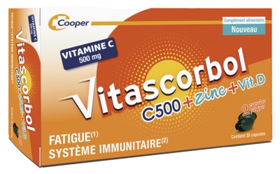 Vitascorbol C500 + Zinc + Vitamin D 30 Capsules