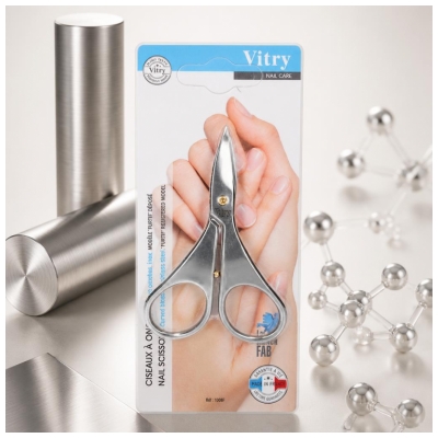 Vitry Nail Scissors Curved Blades Stealth Stainless Steel