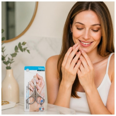 Vitry Ciseaux à Peaux Lames Courbes Inox Furtif