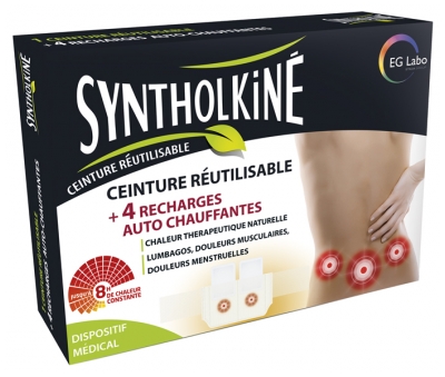 SyntholKiné Ceinture Réutilisable + 4 Recharges Auto-Chauffantes