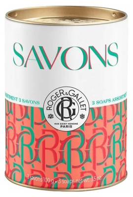 Roger & Gallet Surtido 3 Jabones 100 g - Jengibre Rojo, Neroli, Clavel Mignardise