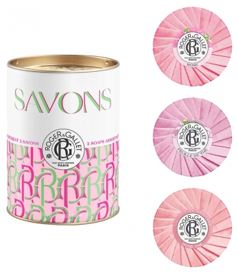 Roger & Gallet Assortiment 3 Savons 100 g - Rose, Feuille de Thé, Rose Thé