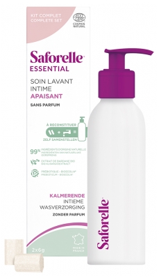 Saforelle Beruhigende Intimwaschpflege Kit zum Nachfüllen mit 1 Flakon + 2 Stäbchen