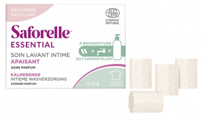 Saforelle Beruhigende Intimwaschpflege Kit zum Auffüllen Nachfüllpackung 4 Stäbchen