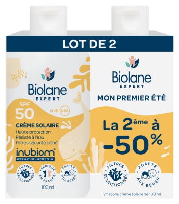 Biolane Expert Crème Solaire SPF50 Lot de 2 x 100 ml