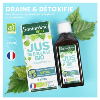 Santarome Bio Jus de Bouleau Bio Élimination 200 ml