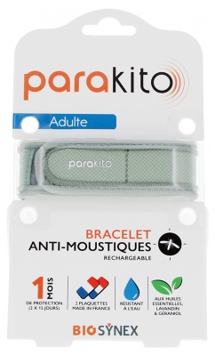 Parakito Bracelet Anti-Moustiques Rechargeable Adulte - Modèle : Kaki