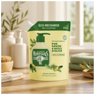 Le Petit Marseillais Rensende Håndsæbe Ren Sæbe & Olivenolie Øko-Genopfyldning 250 ml