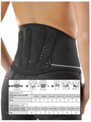 Gibaud Lombogib Underwear Lumbar Belt Black 21cm - Size: Size 0