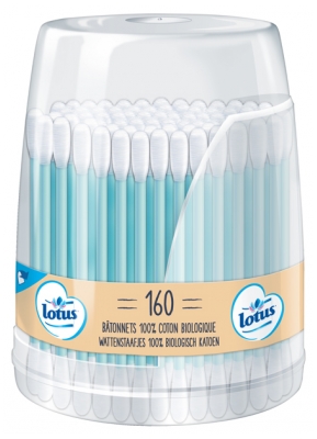 Lotus Bâtonnets Coton Bio 160 Pièces Boîte Rechargeable