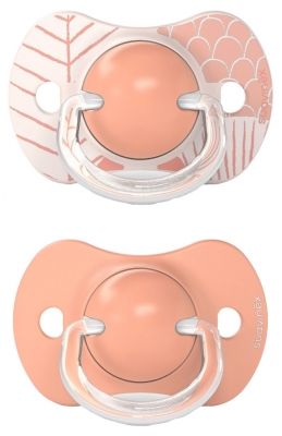 Suavinex 2 Sucettes avec Tétine Symétrique SX Pro 18 Mois et + - Modèle : Rose