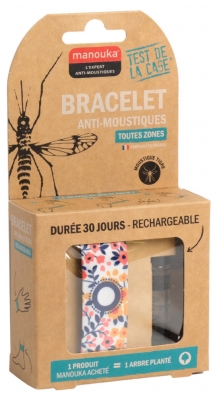 Manouka Bracelet Anti-Moustiques + Recharge 6 ml - Couleur : Liberty