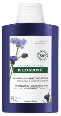 Klorane Antiamarilleo - Cabello Gris, Rubio Champú de Centaurea Bio 200 ml