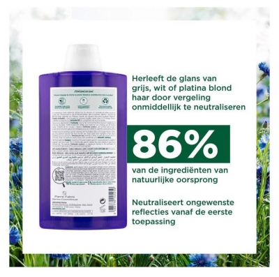 Klorane Shampoing Déjaunissant Cheveux Gris et Blonds 200 ml