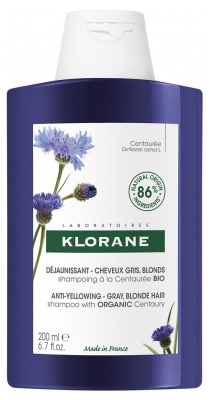 Klorane Shampoing Déjaunissant Cheveux Gris et Blonds 200 ml