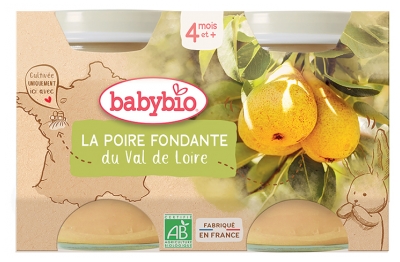 Babybio Zartschmelzende Birne 4 Monate und + Bio 2 Gläser à 130 g