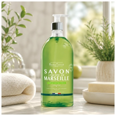 BeauTerra Marseille Flydende Sæbe Mynte Citron 1 L